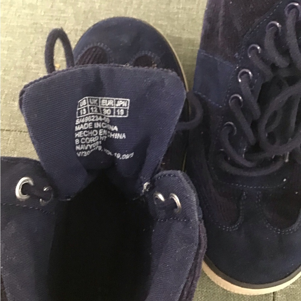 GAP Navy Blue Suede Boots with Lace-Up Design